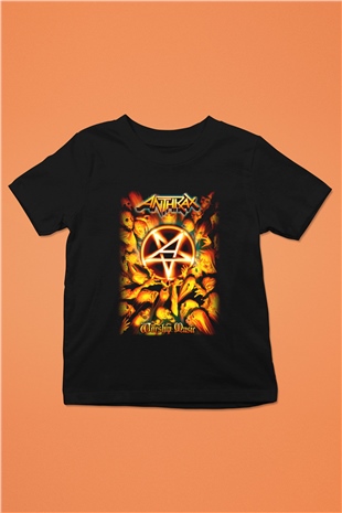 Anthrax Baskılı Siyah Unisex Çocuk Tişört