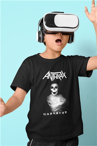 Anthrax Baskılı Siyah Unisex Çocuk Tişört
