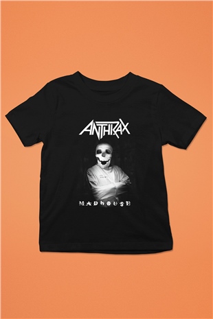 Anthrax Baskılı Siyah Unisex Çocuk Tişört
