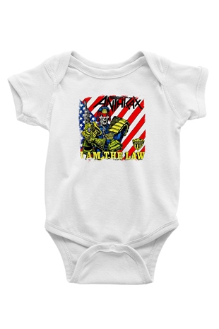 Anthrax Baskılı Unisex Beyaz Bebek Body - Zıbın