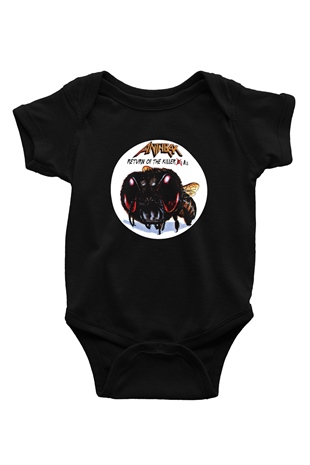 Anthrax Baskılı Unisex Siyah Bebek Body - Zıbın