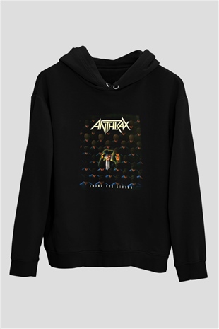 Anthrax Baskılı Unisex Siyah Hoodie