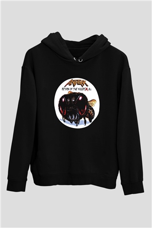Anthrax Baskılı Unisex Siyah Hoodie
