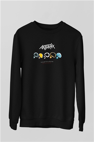 Anthrax Baskılı Unisex Siyah Sweatshirt