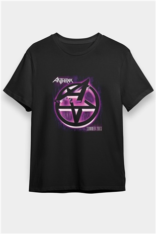 Anthrax Baskılı Unisex Siyah Tişört
