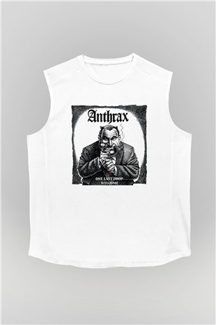 Anthrax Beyaz Unisex Kolsuz Tişört
