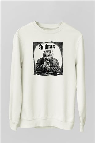 Anthrax Beyaz Unisex Sweatshirt