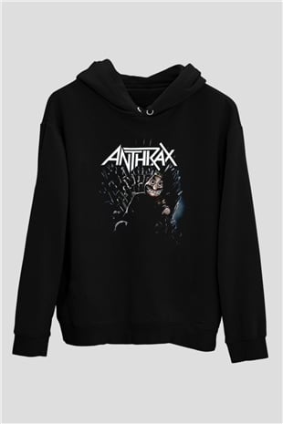 Anthrax Siyah Unisex Kapüşonlu Sweatshirt