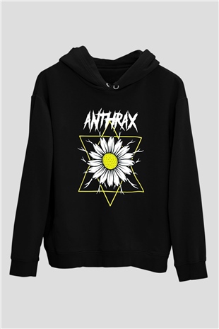 Anthrax Siyah Unisex Kapüşonlu Sweatshirt