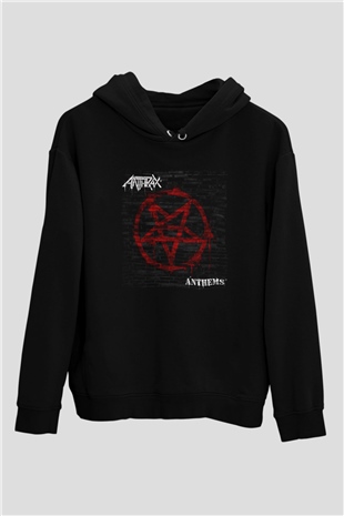 Anthrax Siyah Unisex Kapüşonlu Sweatshirt