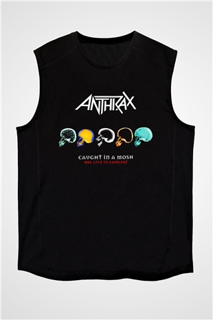 Anthrax Siyah Unisex Kolsuz Tişört
