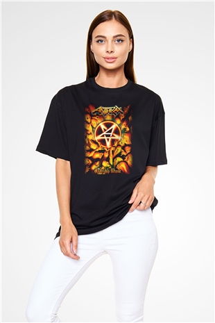 Anthrax Siyah Unisex Oversize Tişört T-Shirt