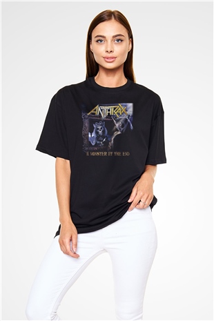 Anthrax Siyah Unisex Oversize Tişört T-Shirt