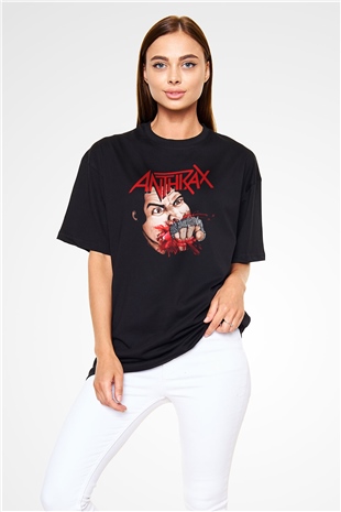 Anthrax Siyah Unisex Oversize Tişört T-Shirt