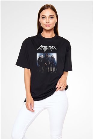 Anthrax Siyah Unisex Oversize Tişört T-Shirt