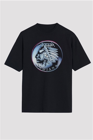 Anthrax Siyah Unisex Oversize Tişört T-Shirt