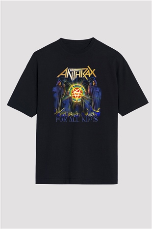 Anthrax Siyah Unisex Oversize Tişört T-Shirt