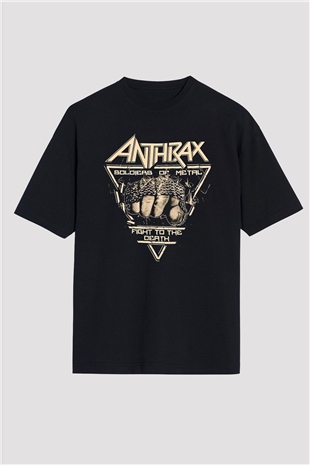 Anthrax Siyah Unisex Oversize Tişört T-Shirt