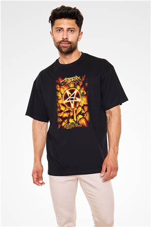 Anthrax Siyah Unisex Oversize Tişört T-Shirt