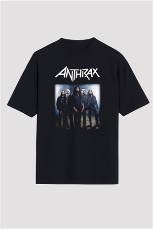 Anthrax Siyah Unisex Oversize Tişört T-Shirt