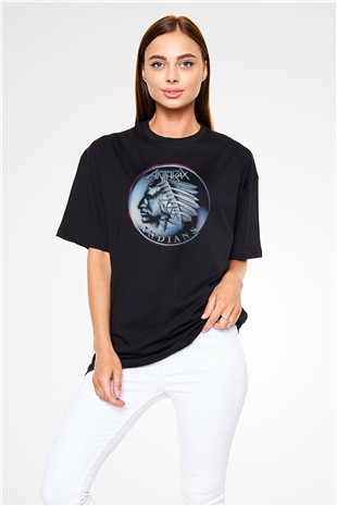 Anthrax Siyah Unisex Oversize Tişört T-Shirt