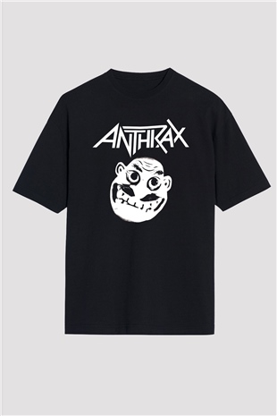 Anthrax Siyah Unisex Oversize Tişört T-Shirt