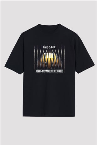 Anti-Nowhere League Baskılı Unisex Siyah Oversize Tişört