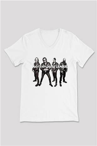 Anti-Nowhere League Beyaz Unisex V Yaka Tişört