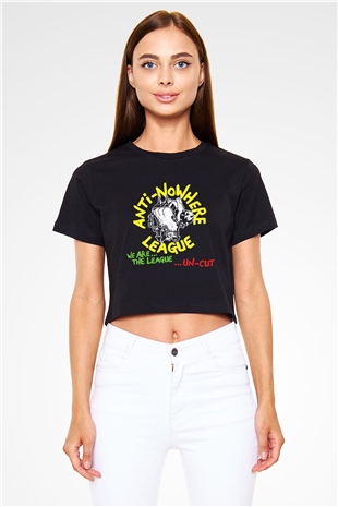 Anti-Nowhere League Siyah Crop Top Tişört