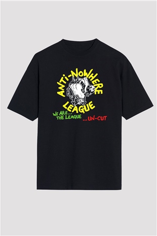 Anti-Nowhere League Siyah Unisex Oversize Tişört T-Shirt