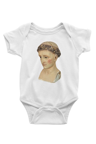 Antika satıcısı Baskılı Beyaz Unisex Bebek Body - Zıbın