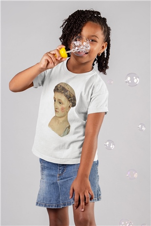 Antika satıcısı Baskılı Beyaz Unisex Çocuk Tişört