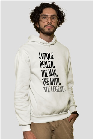 Antika satıcısı Beyaz Unisex Kapüşonlu Sweatshirt