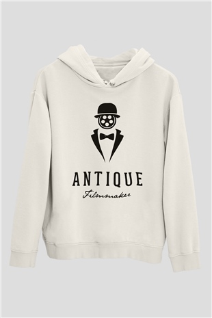 Antika satıcısı Beyaz Unisex Kapüşonlu Sweatshirt