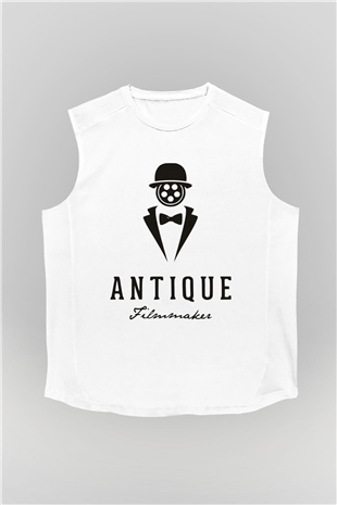 Antika satıcısı Beyaz Unisex Kolsuz Tişört