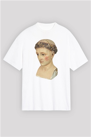 Antika satıcısı Beyaz Unisex Oversize Tişört T-Shirt