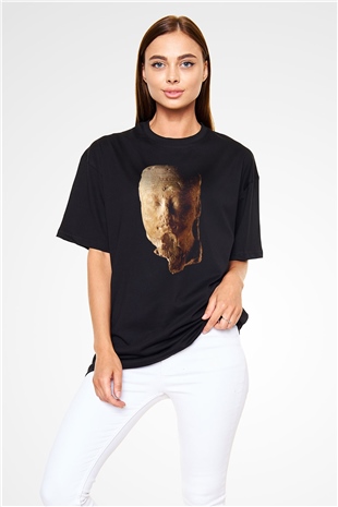 Antika satıcısı Siyah Unisex Oversize Tişört T-Shirt