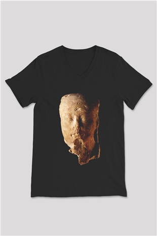 Antika satıcısı Siyah Unisex V Yaka Tişört T-Shirt