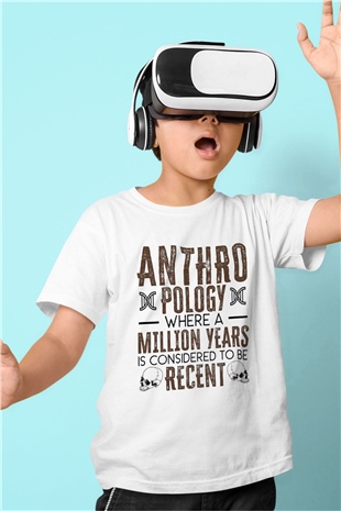Antropolog Beyaz Unisex Çocuk Tişört