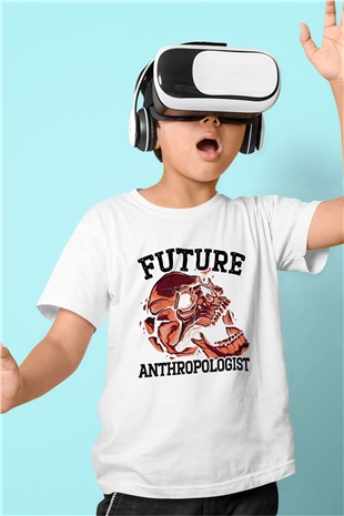 Antropolog Beyaz Unisex Çocuk Tişört