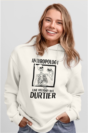 Antropolog Beyaz Unisex Kapüşonlu Sweatshirt