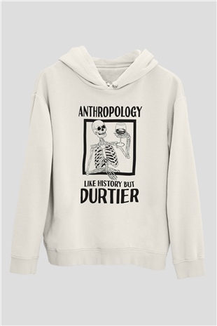 Antropolog Beyaz Unisex Kapüşonlu Sweatshirt