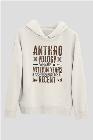 Antropolog Beyaz Unisex Kapüşonlu Sweatshirt
