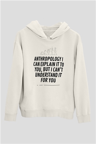 Antropolog Beyaz Unisex Kapüşonlu Sweatshirt