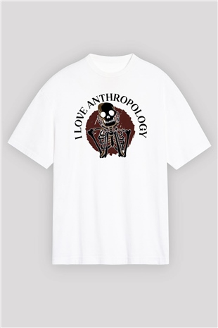 Antropolog Beyaz Unisex Oversize Tişört T-Shirt