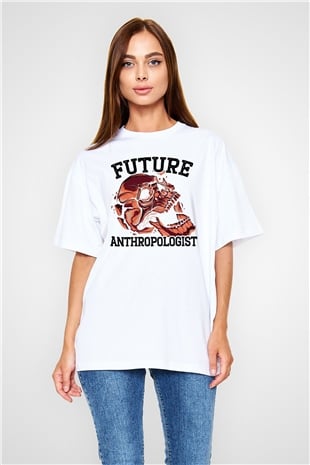 Antropolog Beyaz Oversize Tişört Oversize T-shirt - TişörtFabrikası