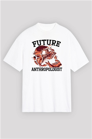 Antropolog Beyaz Oversize Tişört Oversize T-shirt - TişörtFabrikası