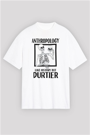 Antropolog Beyaz Oversize Tişört Oversize T-shirt - TişörtFabrikası