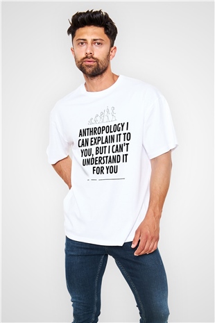 Antropolog Beyaz Oversize Tişört Oversize T-shirt - TişörtFabrikası