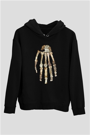 Antropolog Siyah Unisex Kapşonlu Sweatshirt